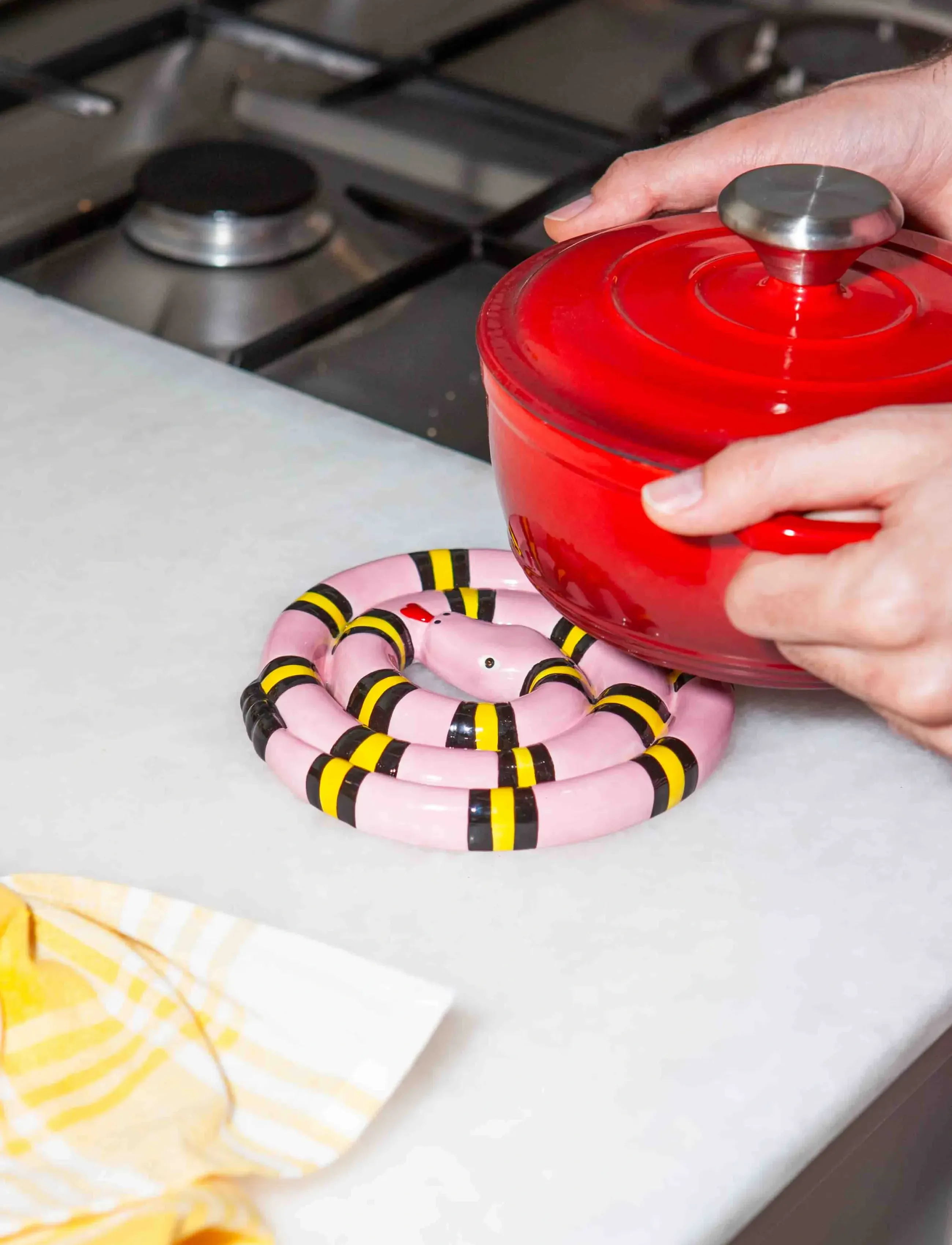 DOIY Bordskåner Snake Pink, H3 cm, Pots & Pans, Rosa - Pot Coasters, Homeware