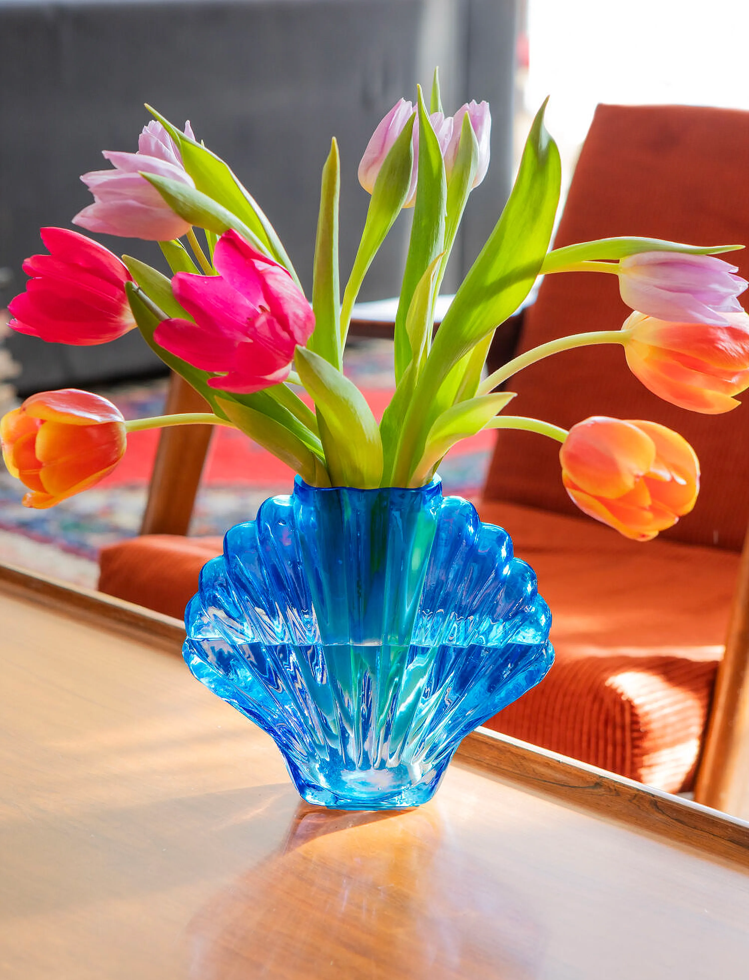 DOIY Vase Seashell Cobalt Blue, H:16.3 cm, Vases, Blau - Tulip Homeware