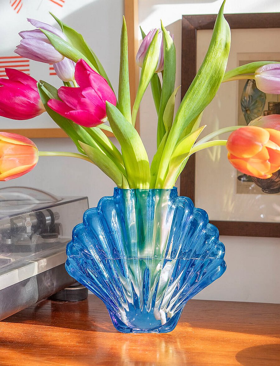 DOIY - Vase, Shell - vasen - blue - 5