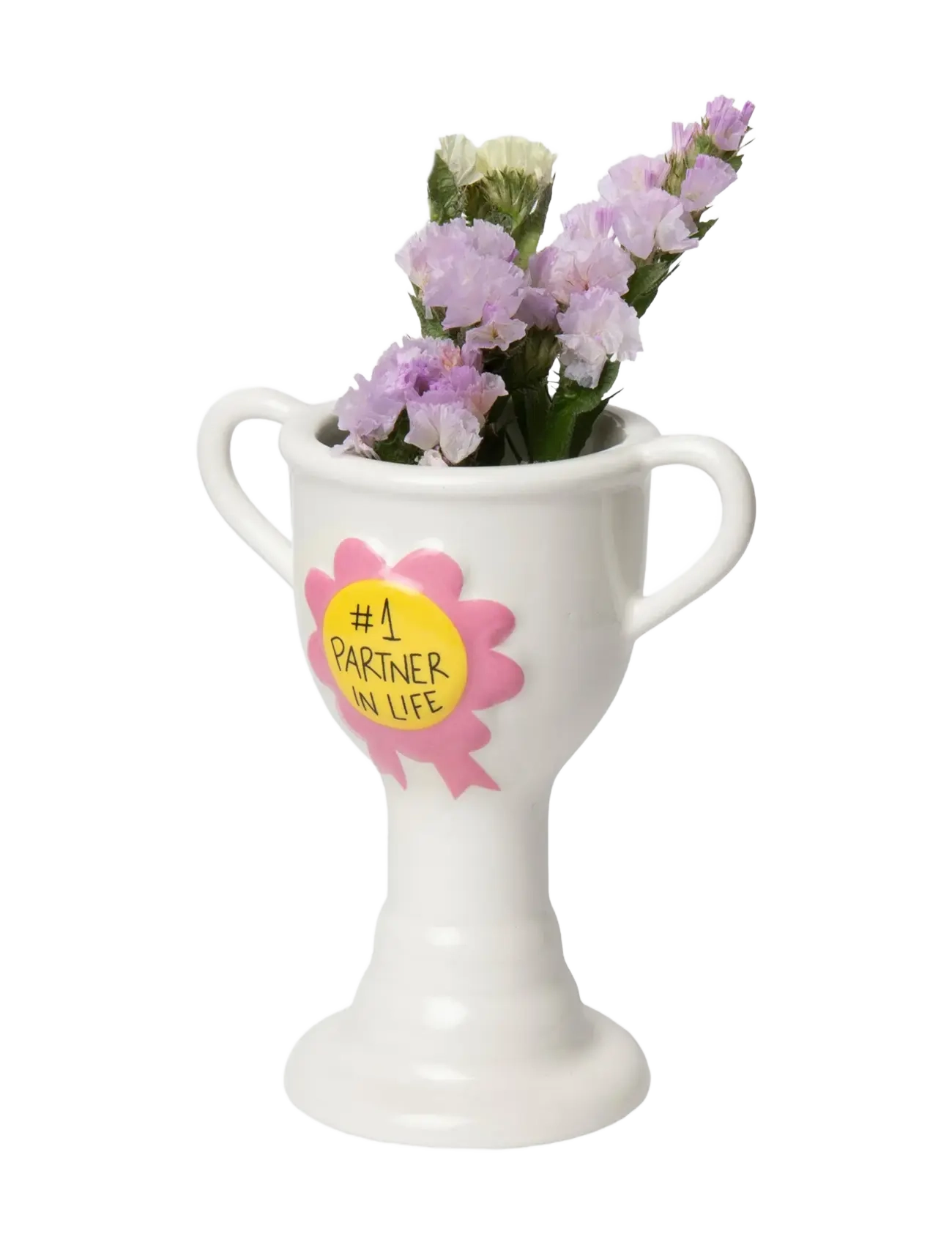DOIY Vase – Trophy – #1 Partner in life - Visa allt - WHITE / white