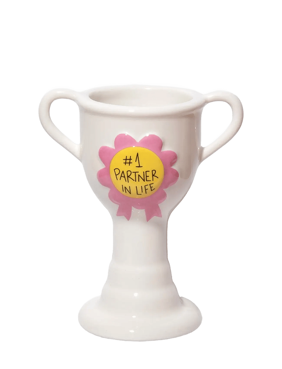 DOIY - Vase - Trophy - #1 Partner in life - vaasid - white - 2
