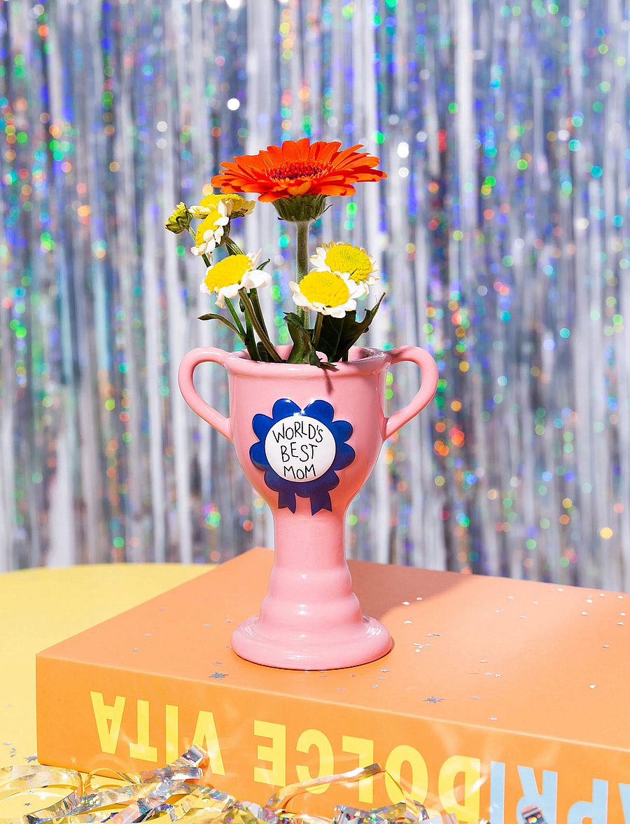 DOIY - Vase - Trophy - World's best mom - pink - 0