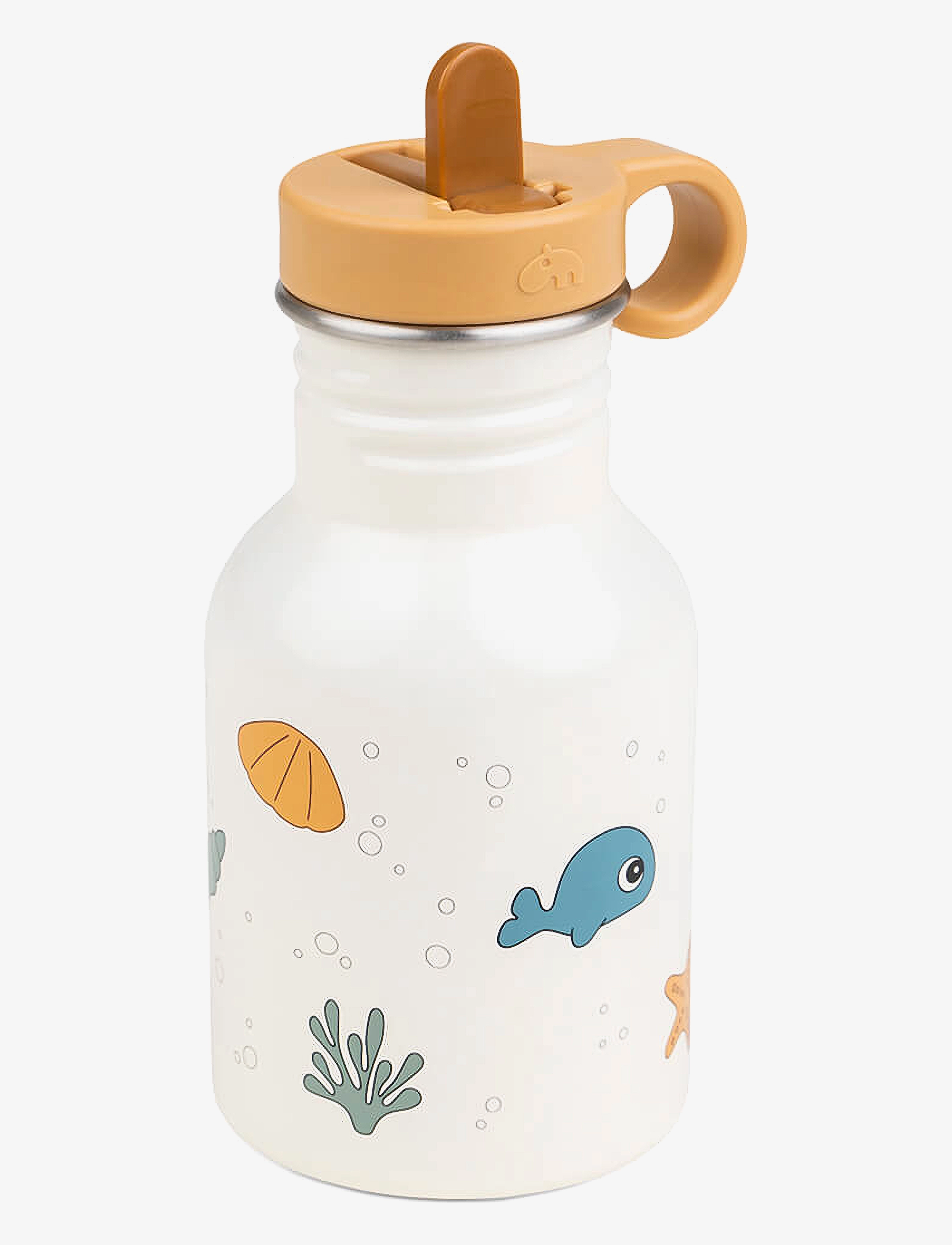 Done by Deer - Metal bottle Sea friends Beige 350 ml - biberons - beige - 1