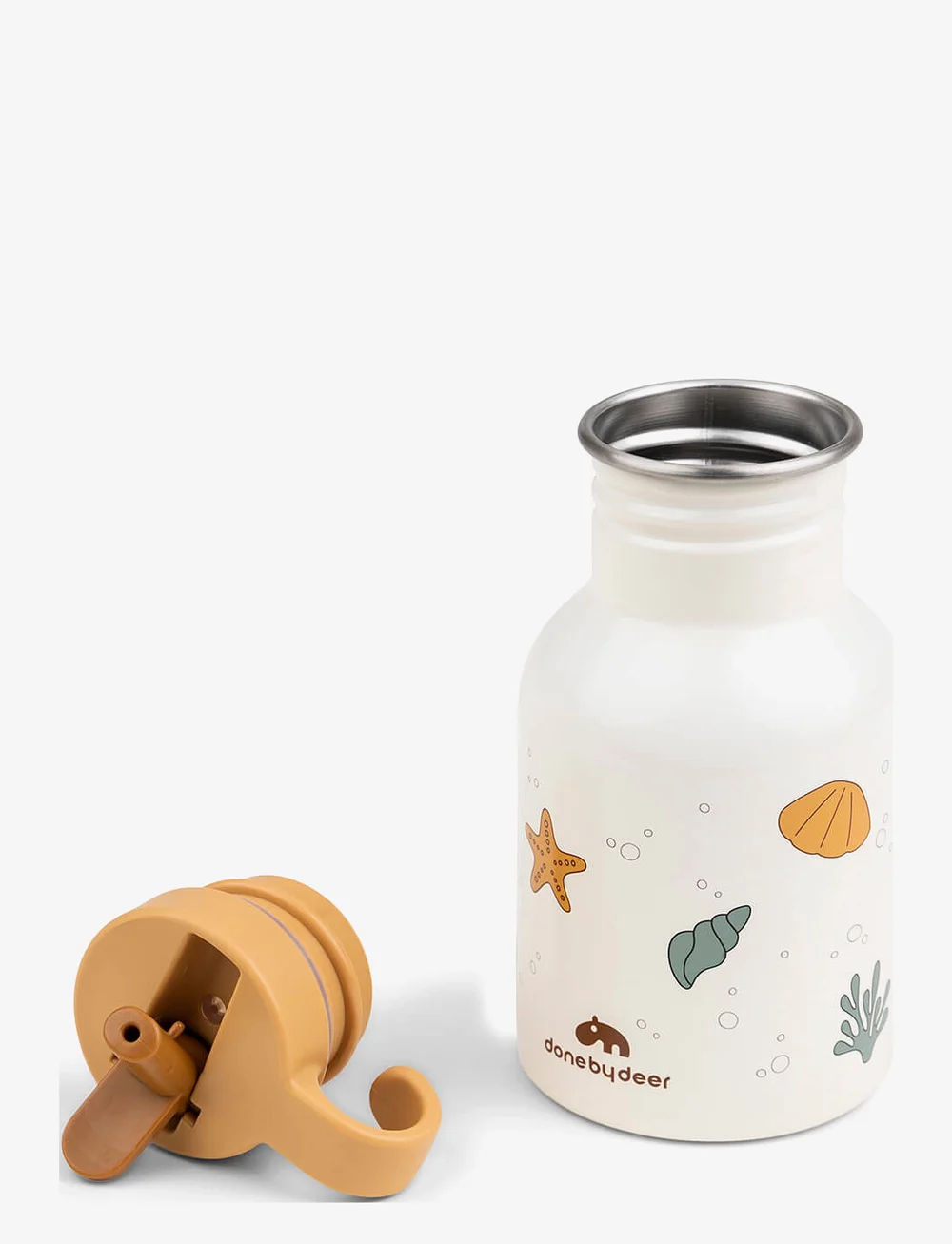 Done by Deer - Metal bottle Sea friends Beige 350 ml - babyflaschen - beige - 2