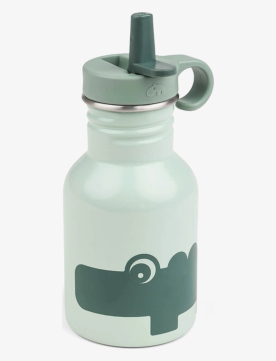 Done by Deer - Metal bottle Croco Green 350 ml - babyflaschen - green - 0