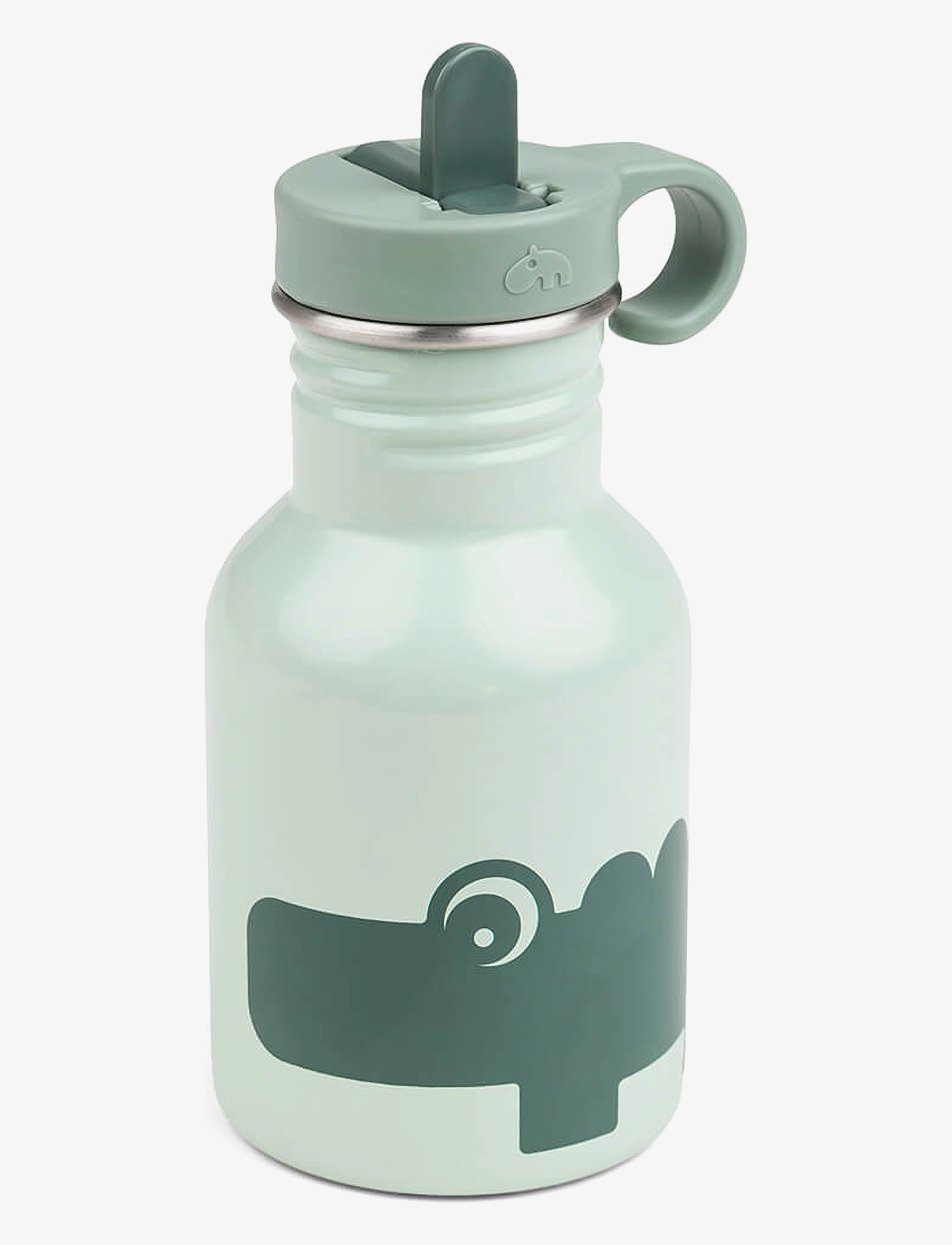 Done by Deer - Metal bottle Croco Green 350 ml - baby bottles - green - 1