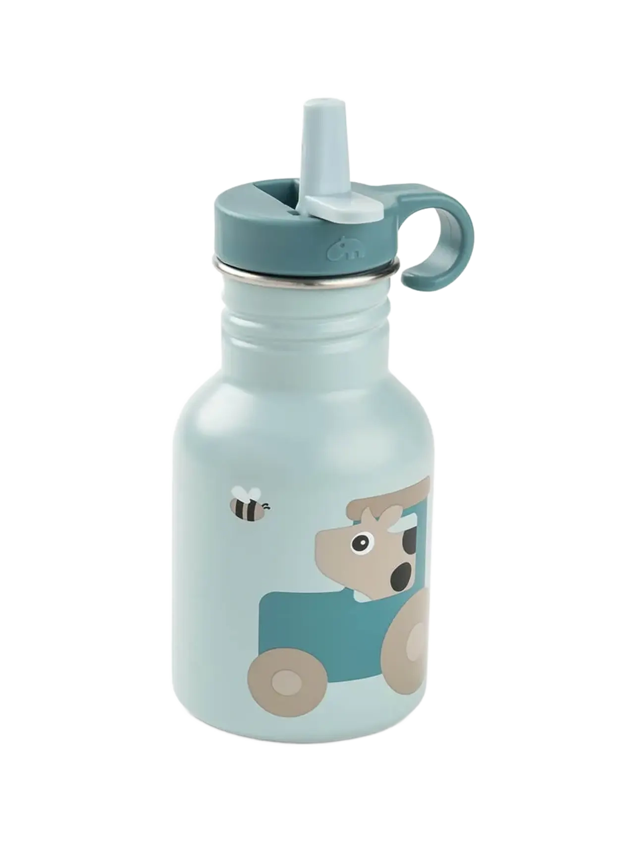 Done by Deer - Metal bottle Tiny farm Blue 350 ml - vandflasker - blue - 2