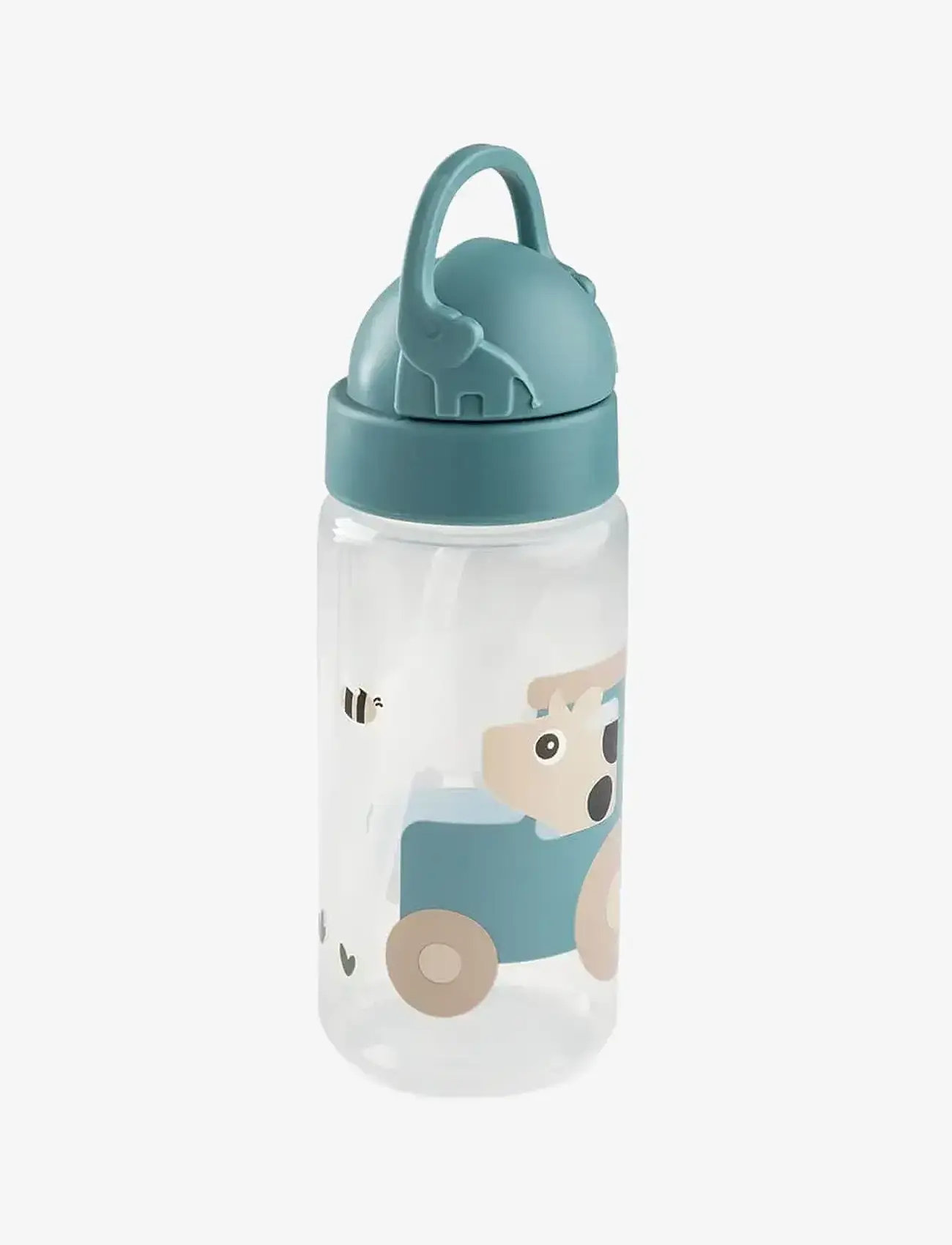 Done by Deer - Straw bottle Tiny farm Blue 350 ml - wasserflaschen - blue - 1