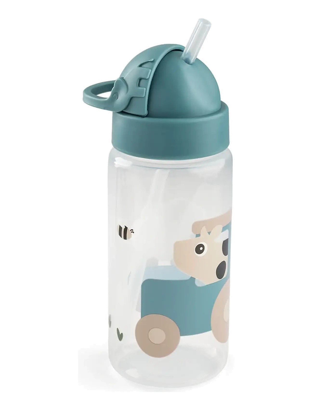 Done by Deer - Straw bottle Tiny farm Blue 350 ml - water bottles - blue - 2