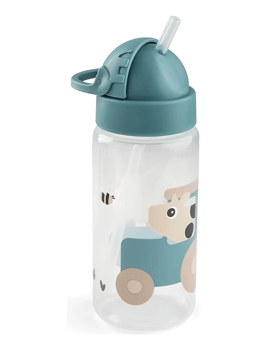 Done by Deer - Straw bottle Tiny farm Blue 350 ml - wasserflaschen - blue - 2