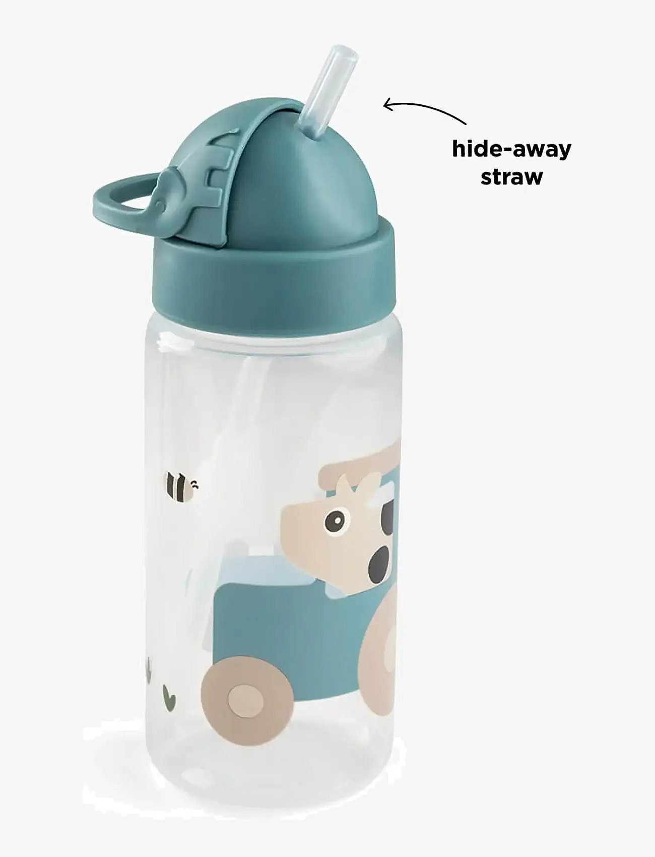 Done by Deer - Straw bottle Tiny farm Blue 350 ml - wasserflaschen - blue - 3