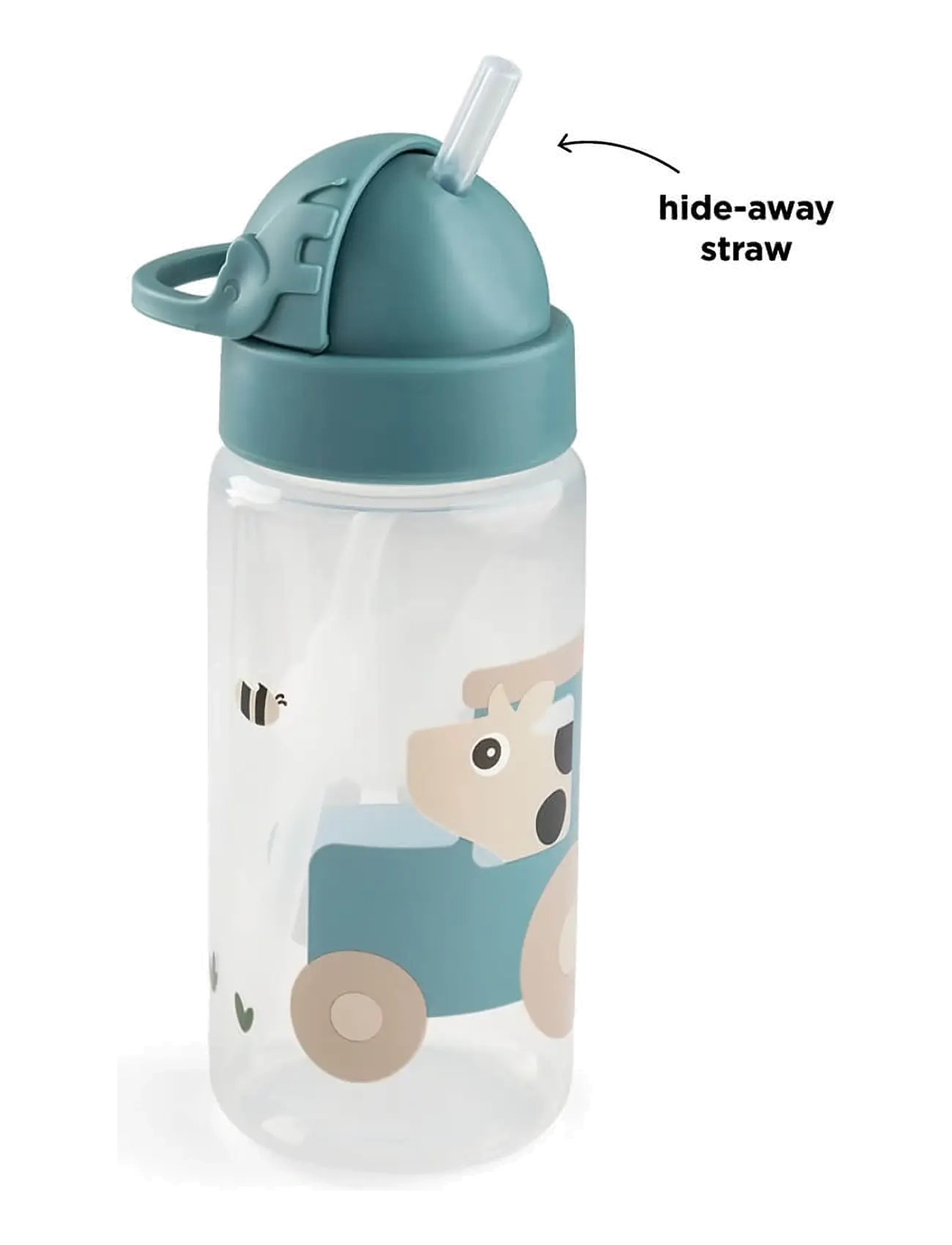 Done by Deer - Straw bottle Tiny farm Blue 350 ml - water bottles - blue - 3