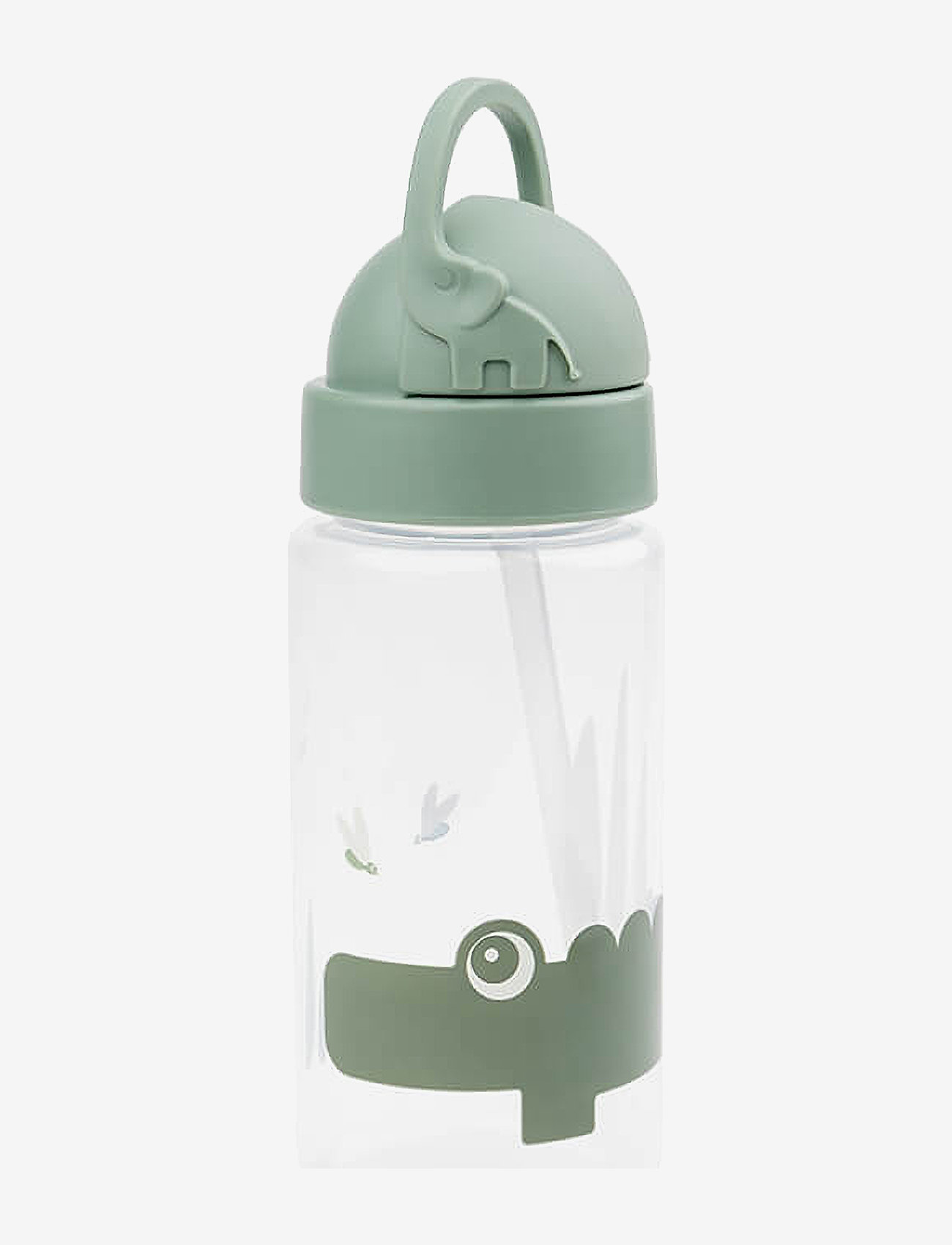 Done by Deer Straw Bottle Croco Green 350 Ml, Ø6.5X H 20 cm, Home, Grün - Meal Time, Kinder