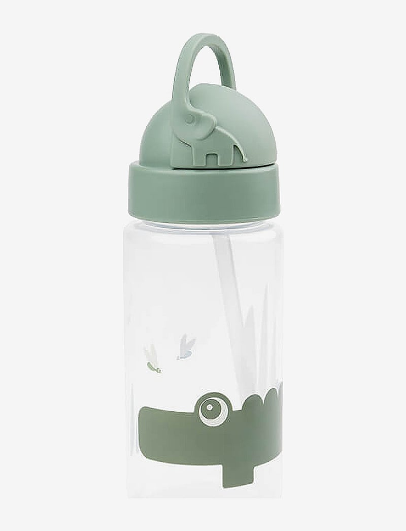 Done by Deer - Straw bottle Croco Green 350 ml - babyflessen - green - 0