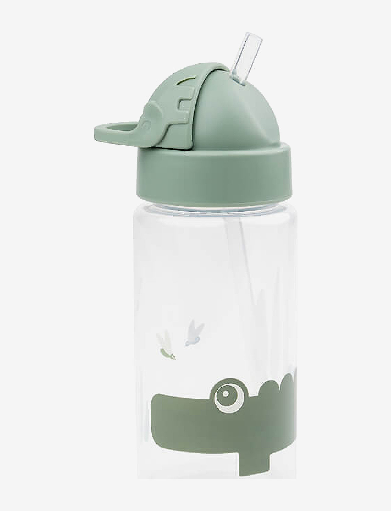 Done by Deer - Straw bottle Croco Green 350 ml - sutteflasker - green - 1