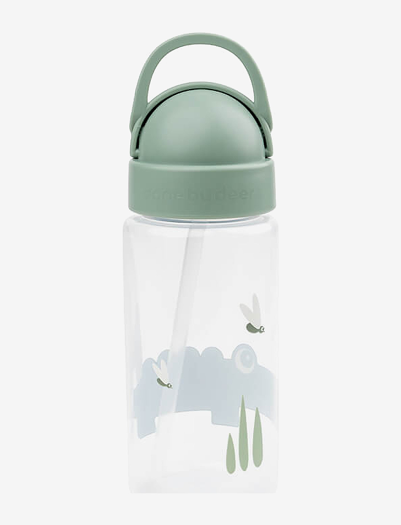Done by Deer - Straw bottle Croco Green 350 ml - sutteflasker - green - 2
