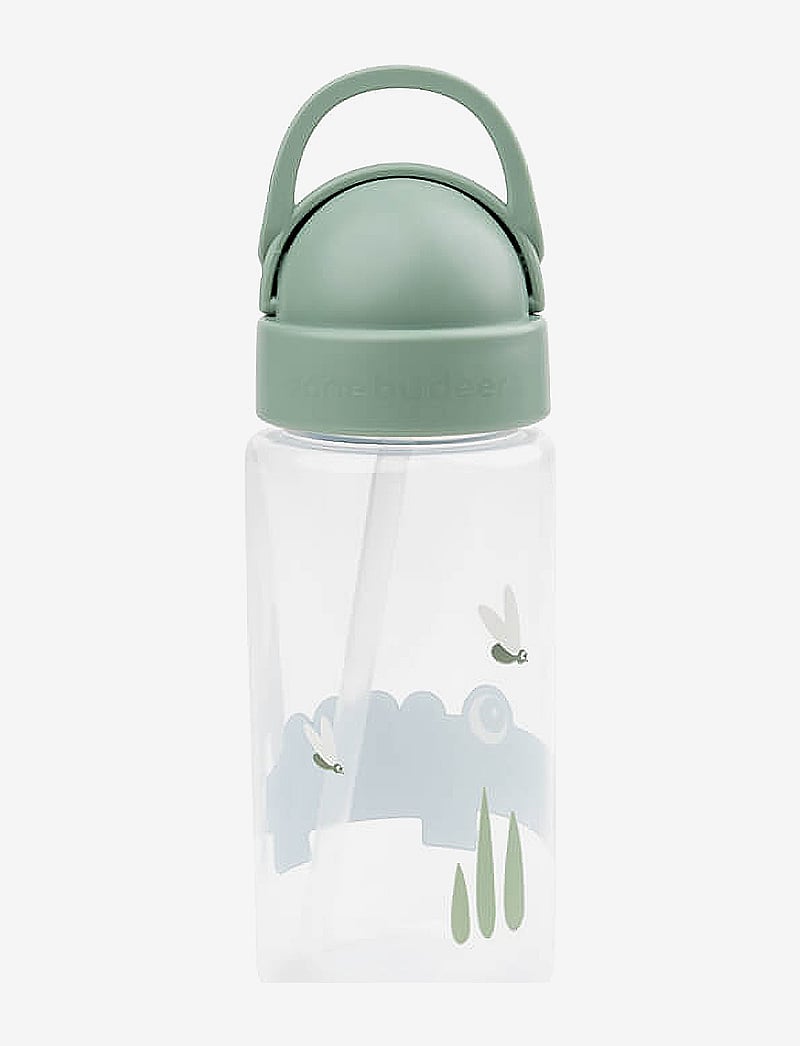 Done by Deer - Straw bottle Croco Green 350 ml - babyflessen - green - 2