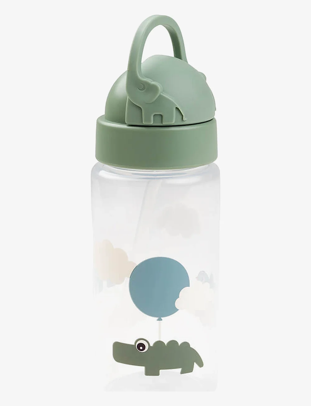 Done by Deer - Straw bottle Happy clouds Green 350 ml - baby bottles - green - 0