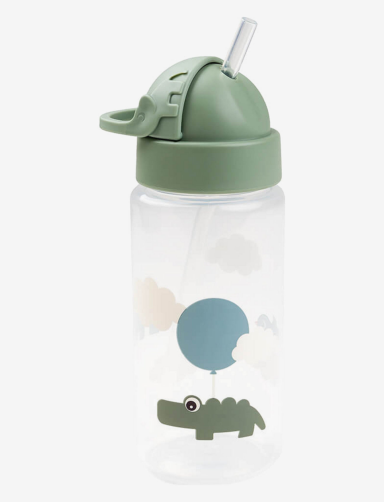 Done by Deer - Straw bottle Happy clouds Green 350 ml - baby bottles - green - 1