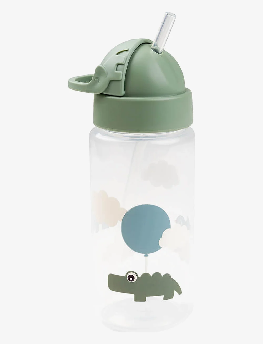 Done by Deer - Straw bottle Happy clouds Green 350 ml - baby bottles - green - 1