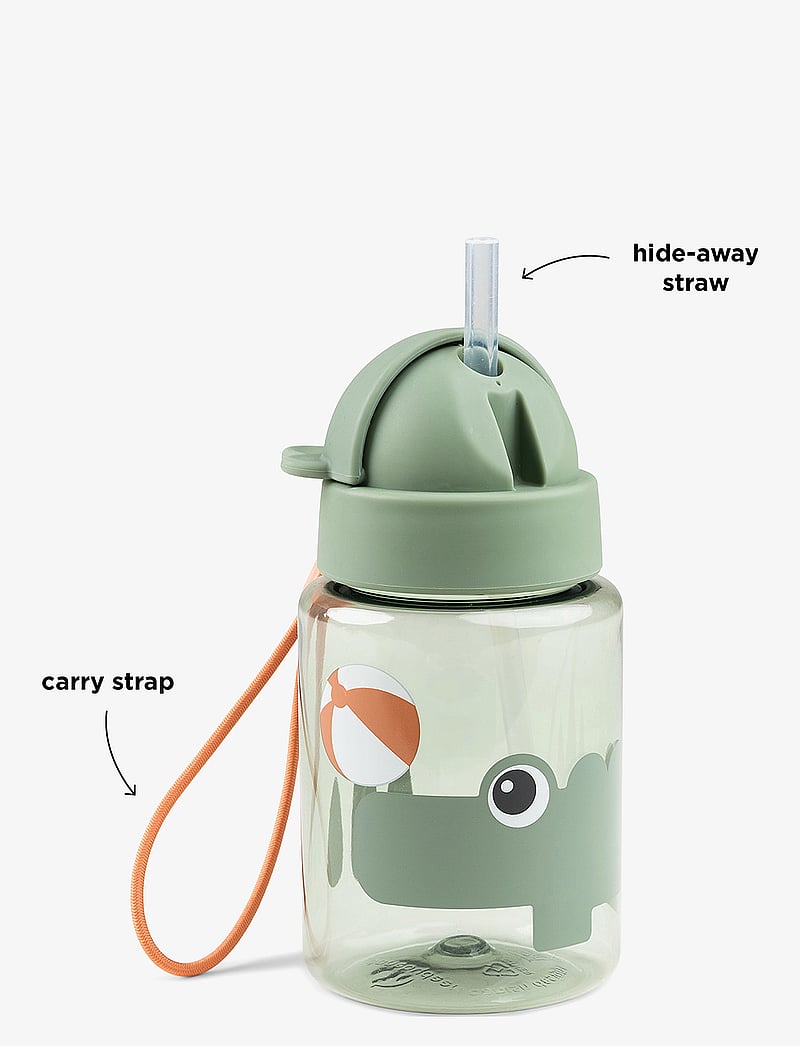 Done by Deer - Straw bottle Playground Green 280 ml - butelki dla niemowląt - green - 2