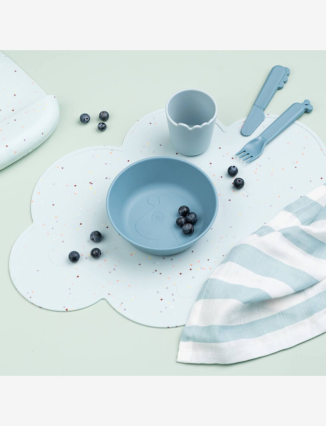 Done by Deer - Silicone placemat Confetti Blue - füttern - blue - 4