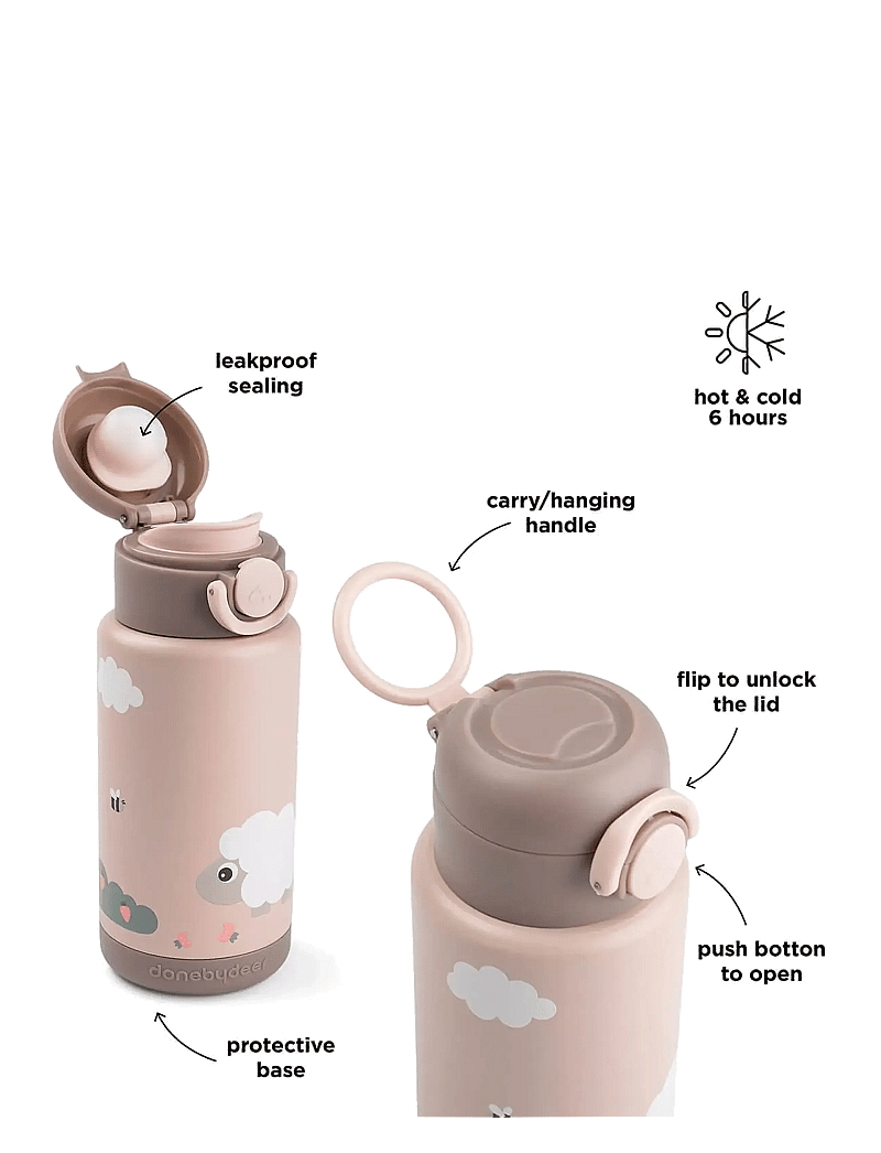 Done by Deer - Insulated bottle Tiny farm Powder 340 ml - veepudelid - powder - 4