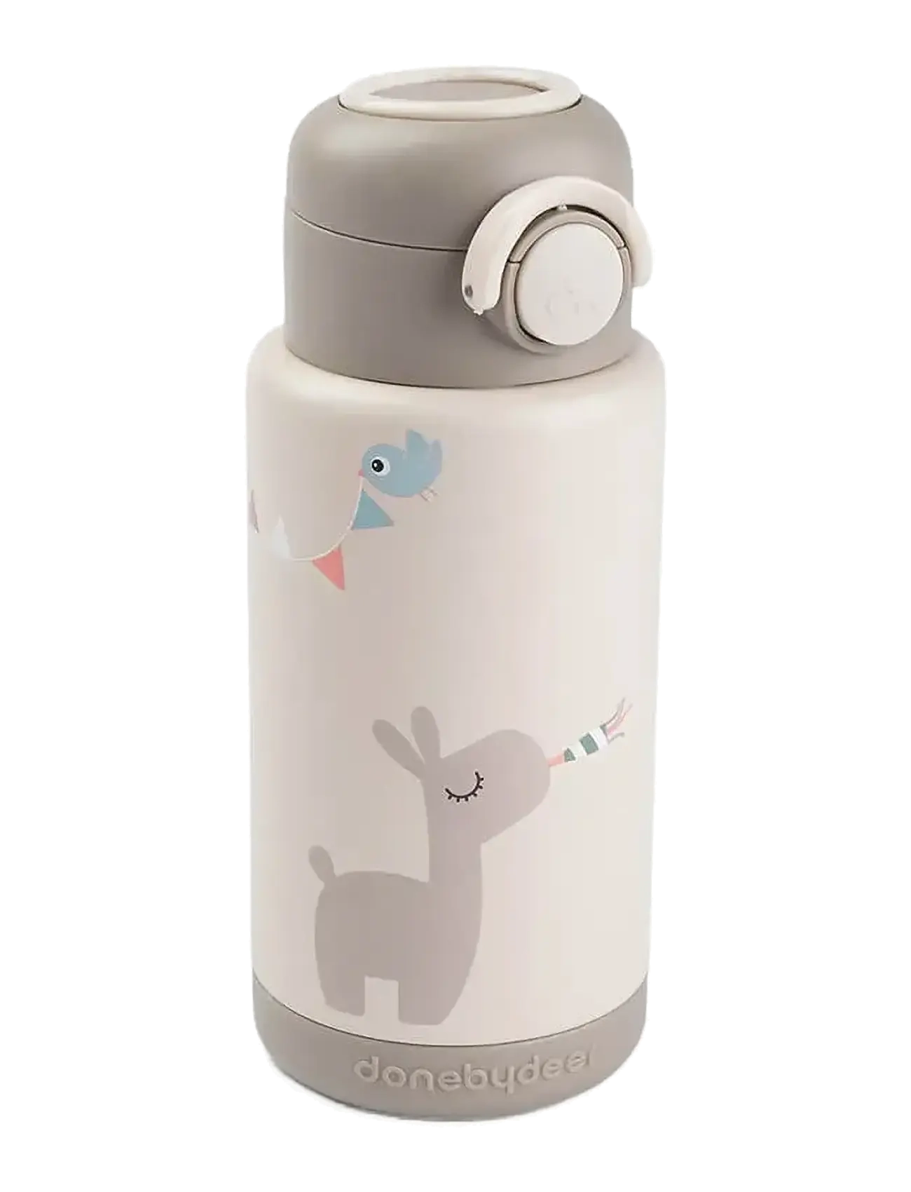 Done by Deer Insulated Bottle Celebration Sand 340 Ml, Thermoses, Hvid, Str: Ø 7.5X 19CM.340ML