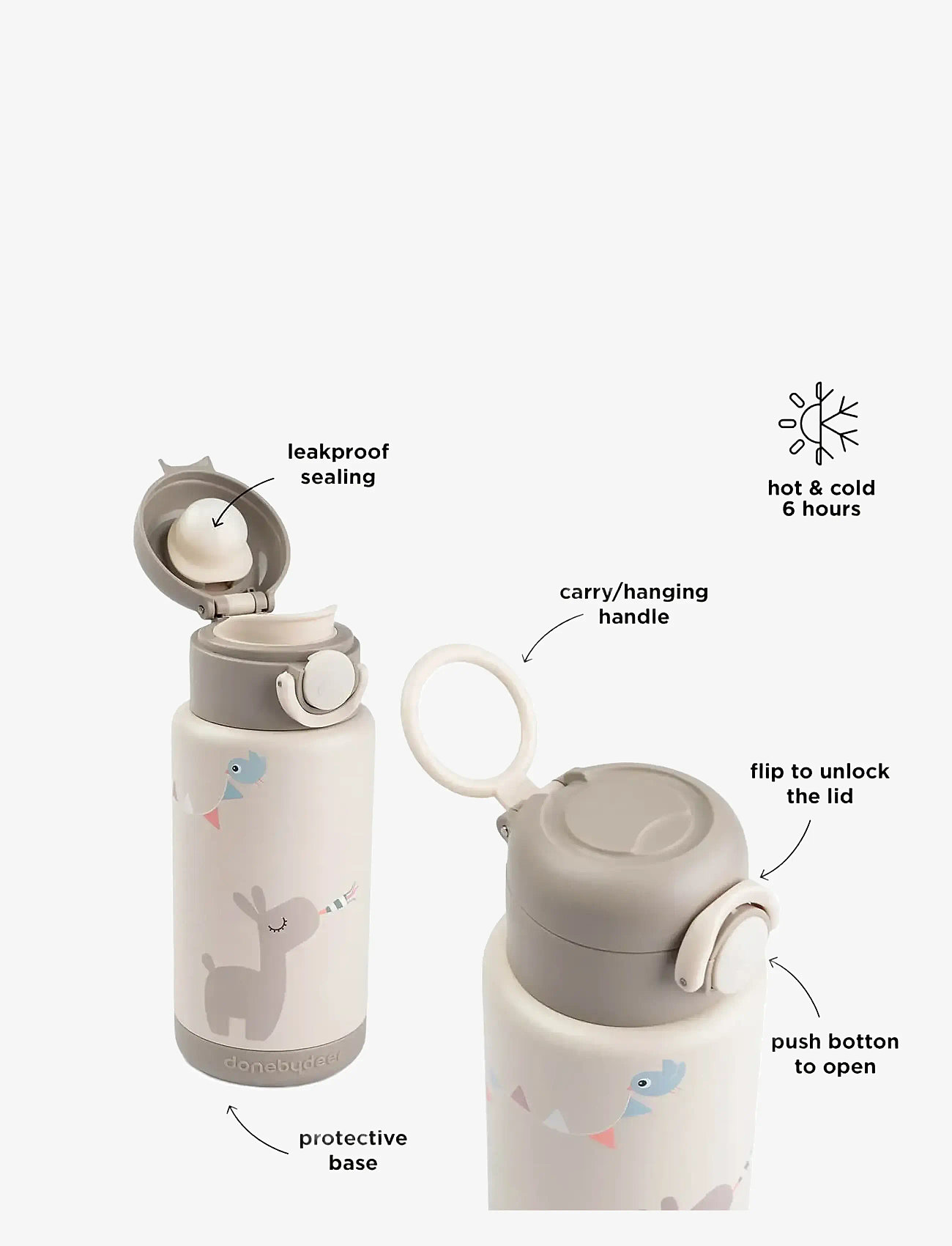 Done by Deer - Insulated bottle Celebration Sand 340 ml - termosed - sand - 4