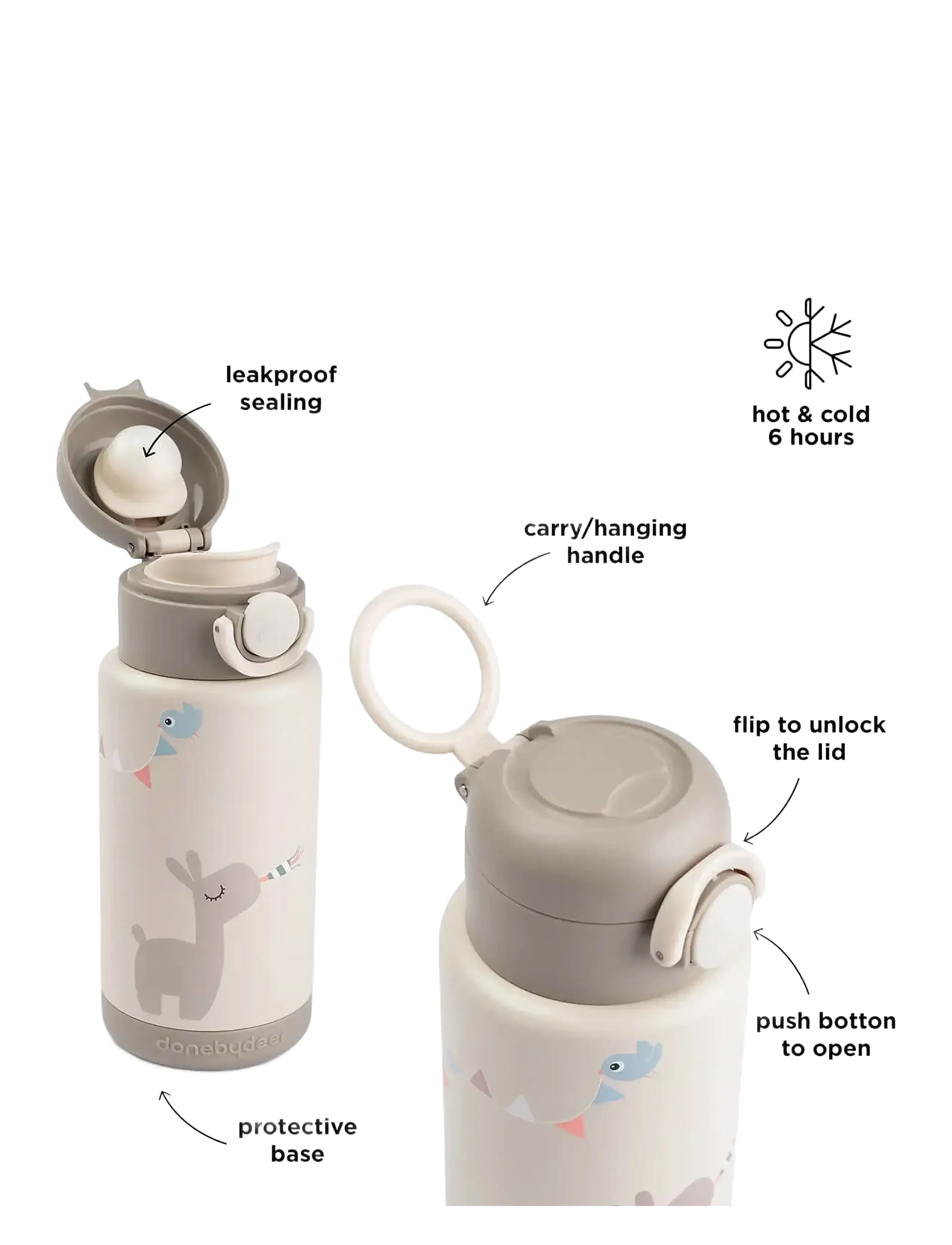 Done by Deer - Insulated bottle Celebration Sand 340 ml - termosar - sand - 4