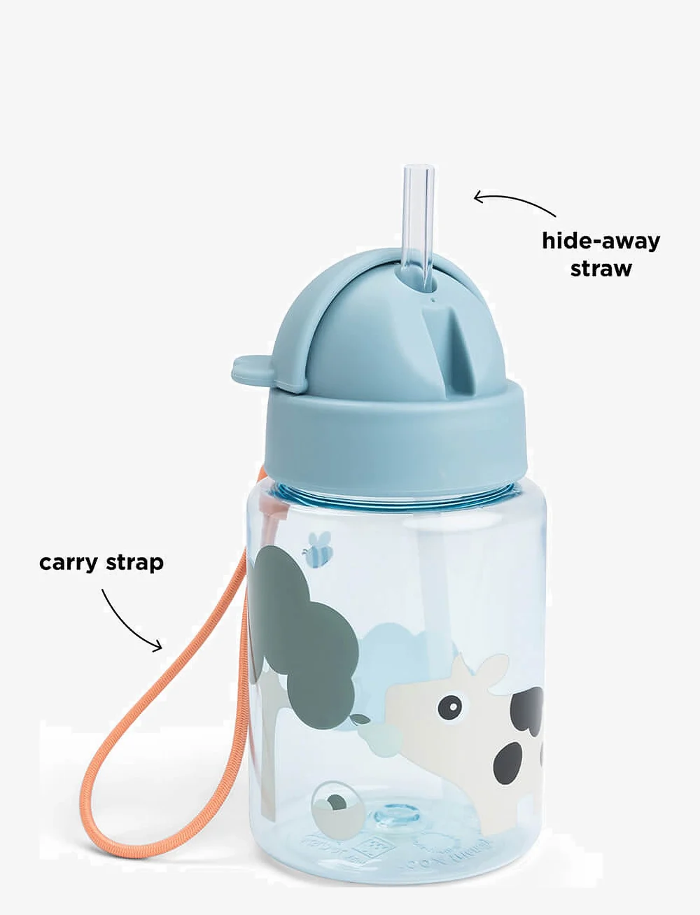 Done by Deer - Straw bottle Tiny farm Blue - wasserflaschen - blue - 2