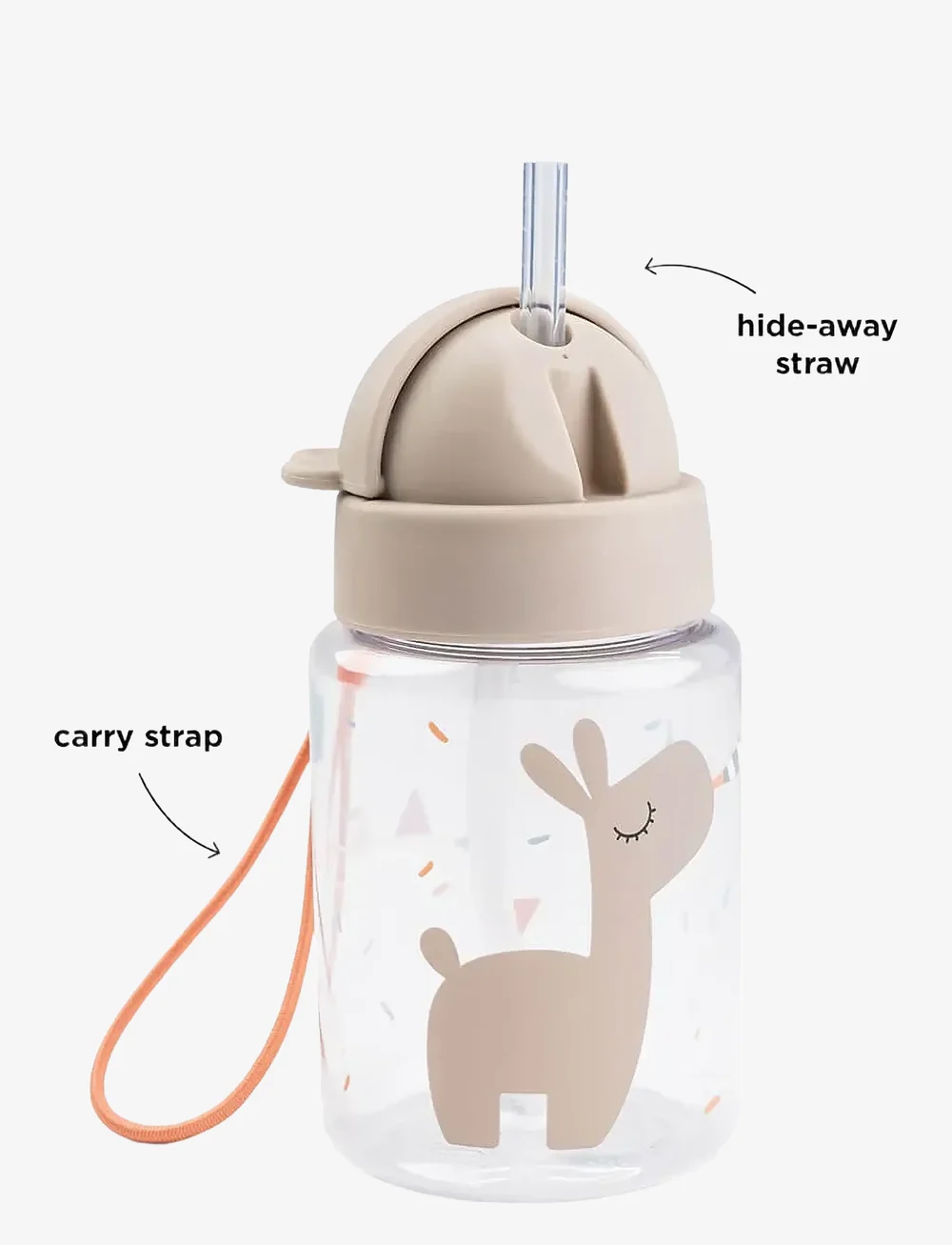 Done by Deer - Straw bottle Celebration Sand 280 ml - wasserflaschen - sand - 3