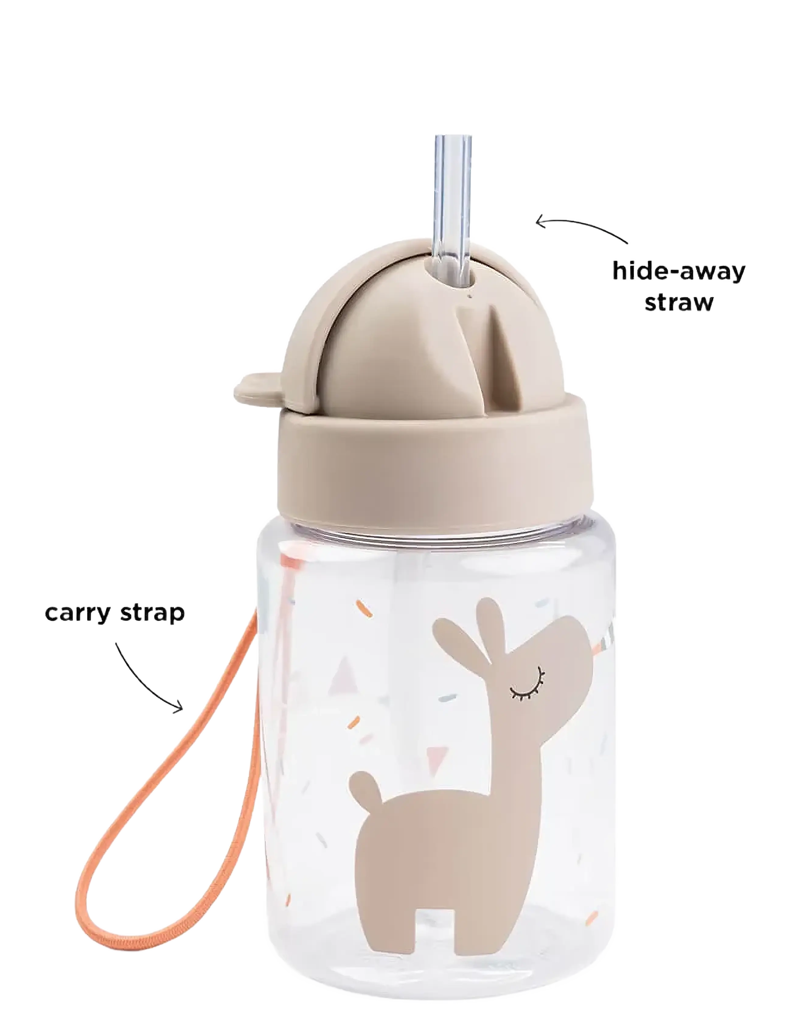 Done by Deer - Straw bottle Celebration Sand 280 ml - water bottles - sand - 3