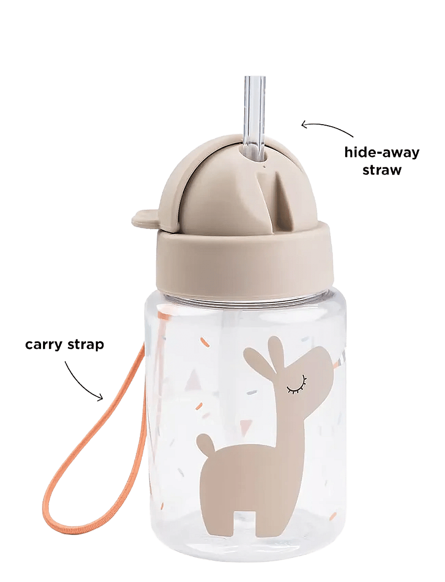 Done by Deer - Straw bottle Celebration Sand 280 ml - veepudelid - sand - 3