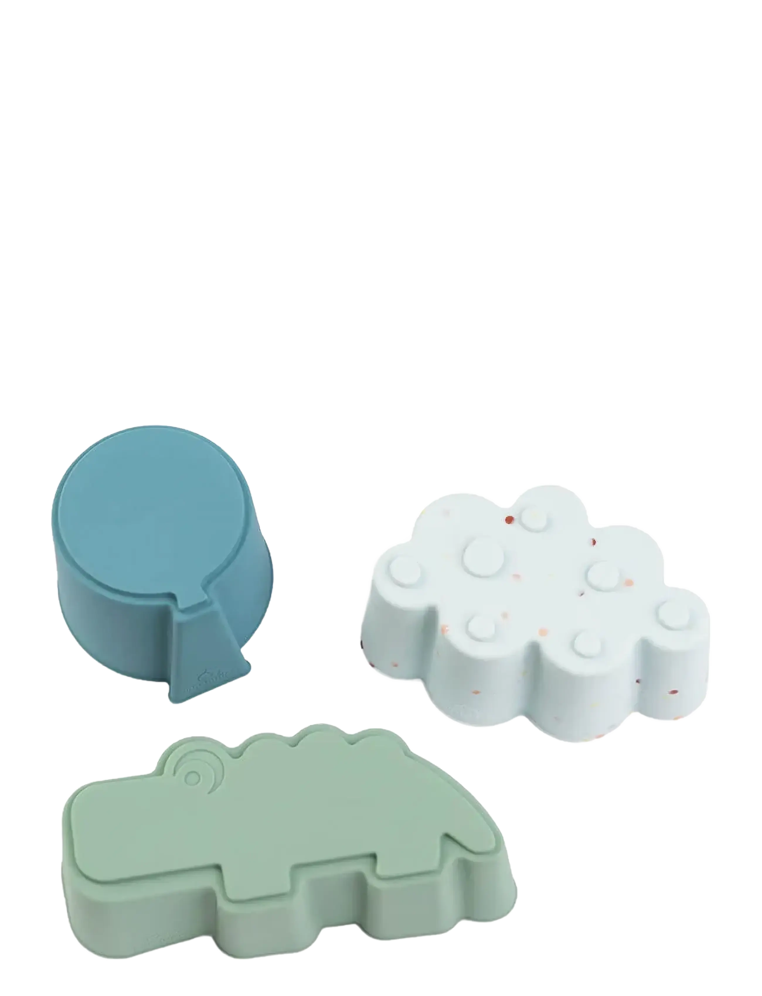 Done by Deer Silicone Shapes 3 Pcs Happy Clouds Blue, Madkasse, Multi/mønstret, Str: CROCO:10X 5.5X H 4CM.CLOUD:8X 5X H 4CM.BALLOON:5.5X 5X H 4CM