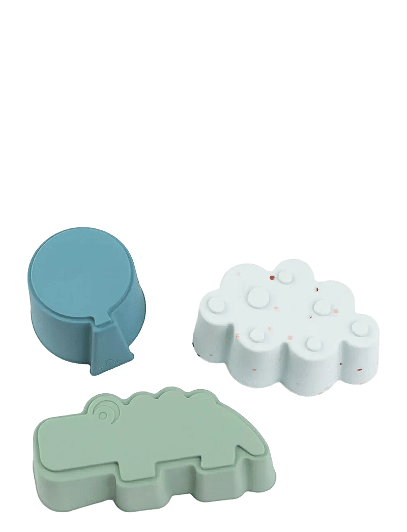 Done by Deer - Silicone shapes 3 pcs Happy clouds Blue - lõunasöögikarbid - blue - 1