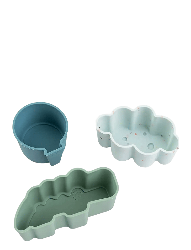 Done by Deer - Silicone shapes 3 pcs Happy clouds Blue - lõunasöögikarbid - blue - 2