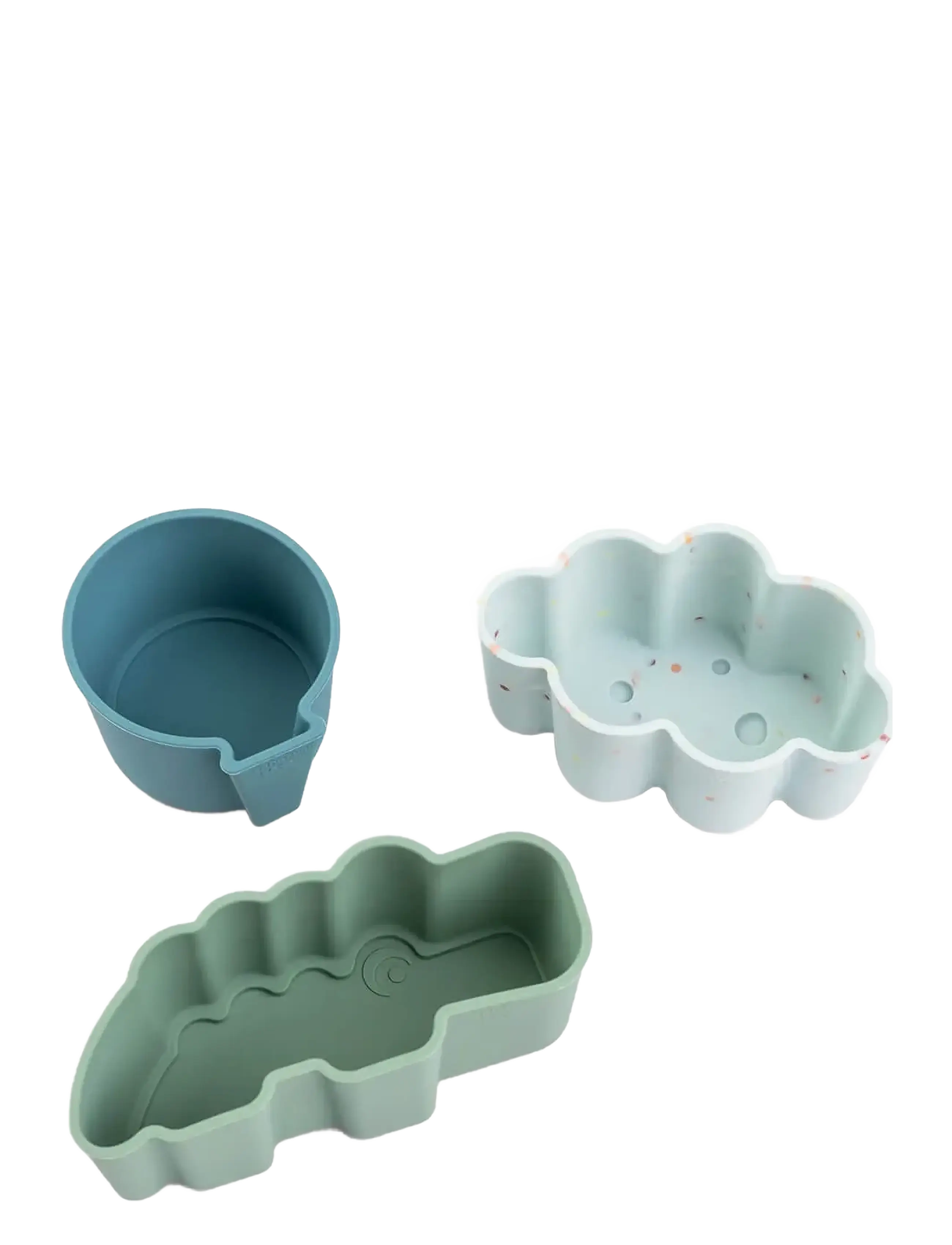 Done by Deer - Silicone shapes 3 pcs Happy clouds Blue - matbokser - blue - 2