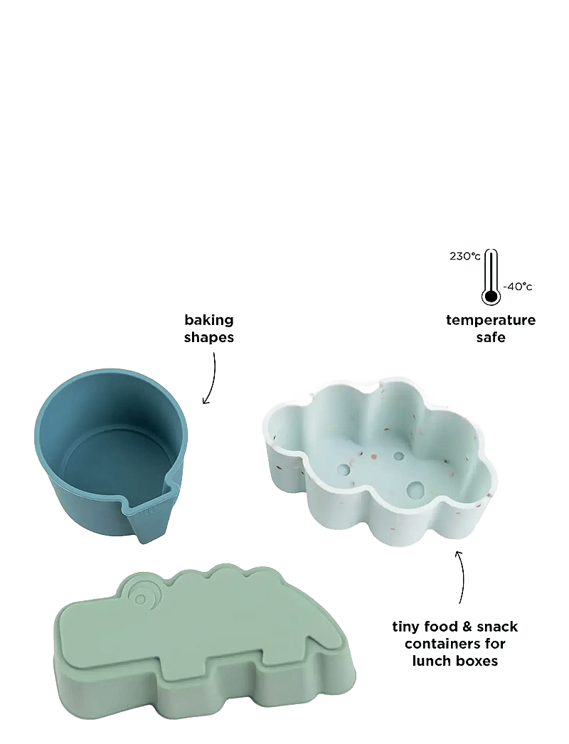 Done by Deer - Silicone shapes 3 pcs Happy clouds Blue - lõunasöögikarbid - blue - 3