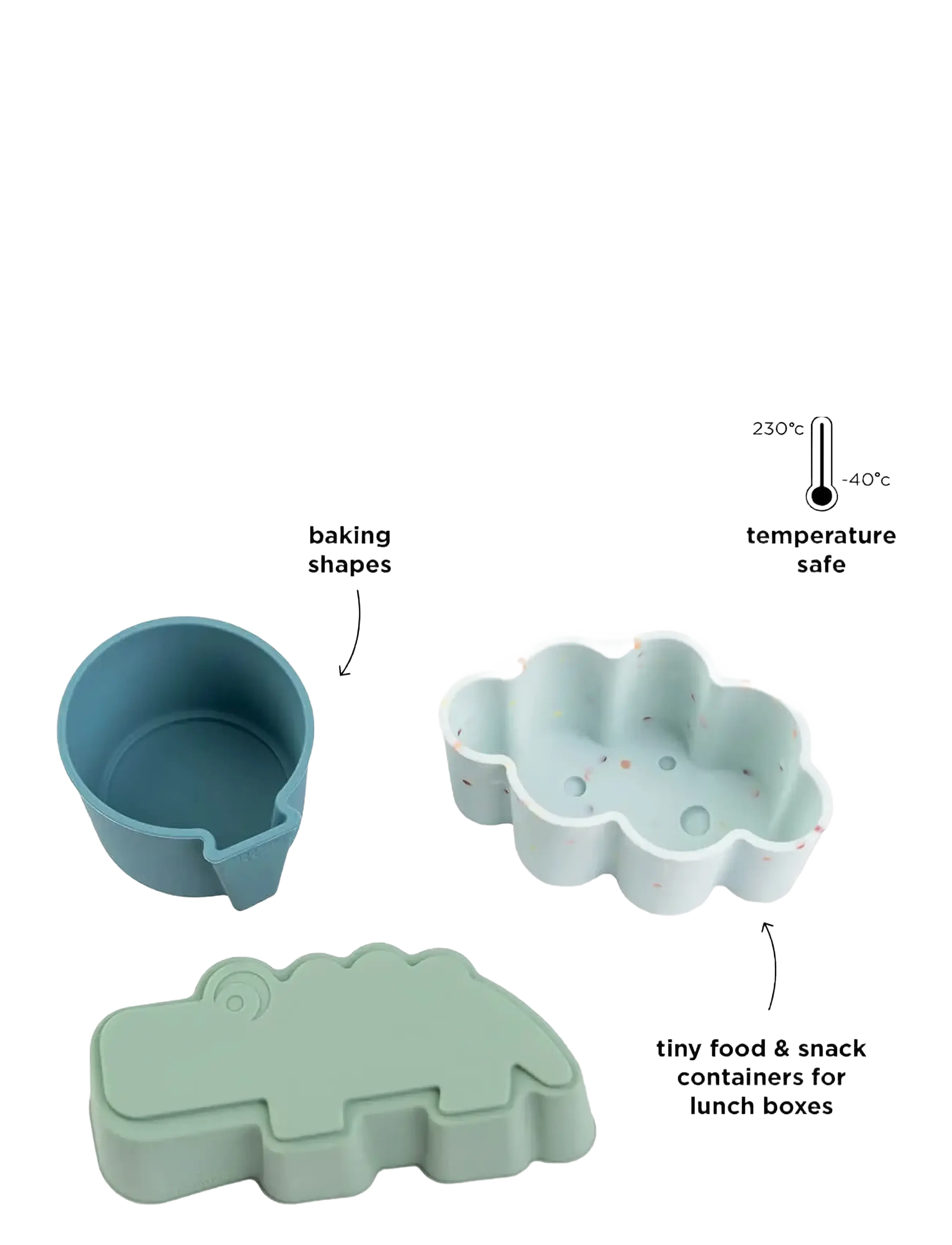 Done by Deer - Silicone shapes 3 pcs Happy clouds Blue - matbokser - blue - 3