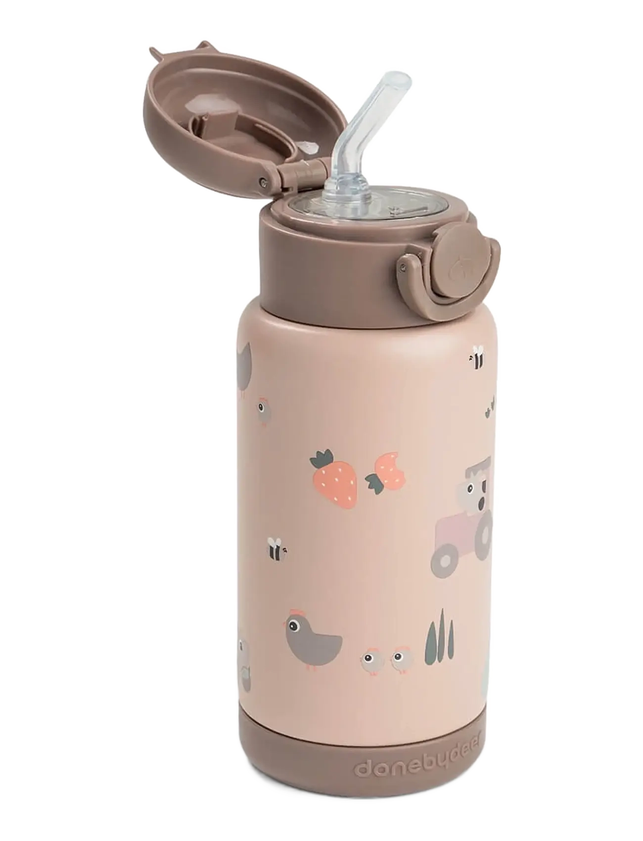 Done by Deer - Insulated straw bottle Tiny farm Powder 340 ml - sippy cups - powder - 2