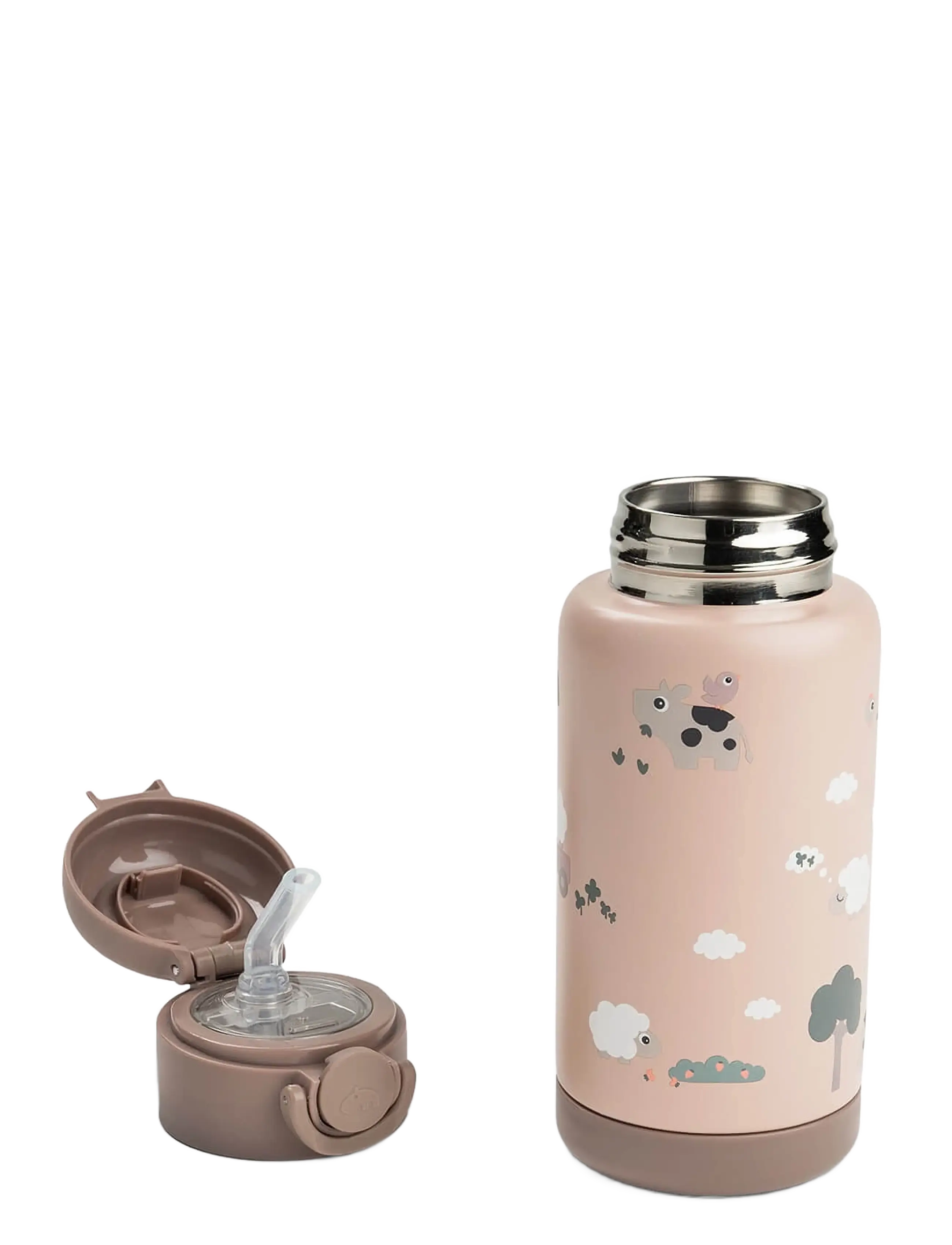 Done by Deer - Insulated straw bottle Tiny farm Powder 340 ml - sippy cups - powder - 3