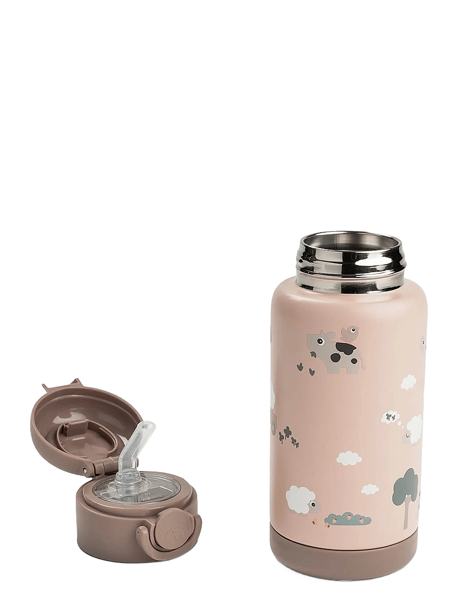Done by Deer - Insulated straw bottle Tiny farm Powder 340 ml - drikkekopper - powder - 3