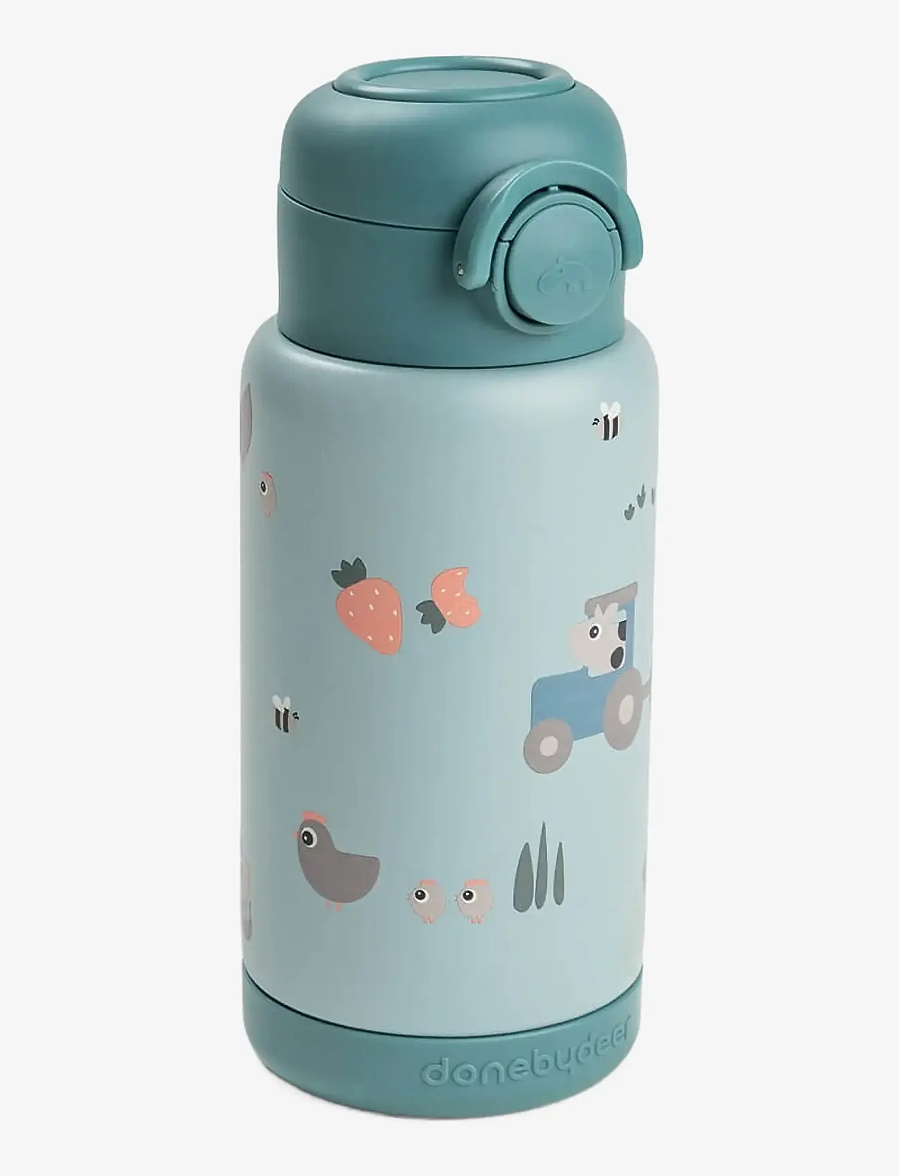 Done by Deer - Insulated straw bottle Tiny farm Blue 340 ml - joogitassid - blue - 1