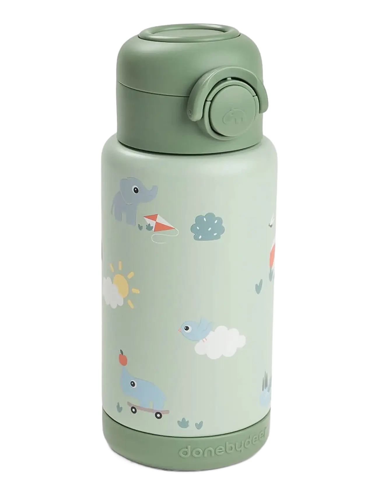 Done by Deer Insulated straw bottle Playground Green 340 ml - Tudkopper - GREEN / green
