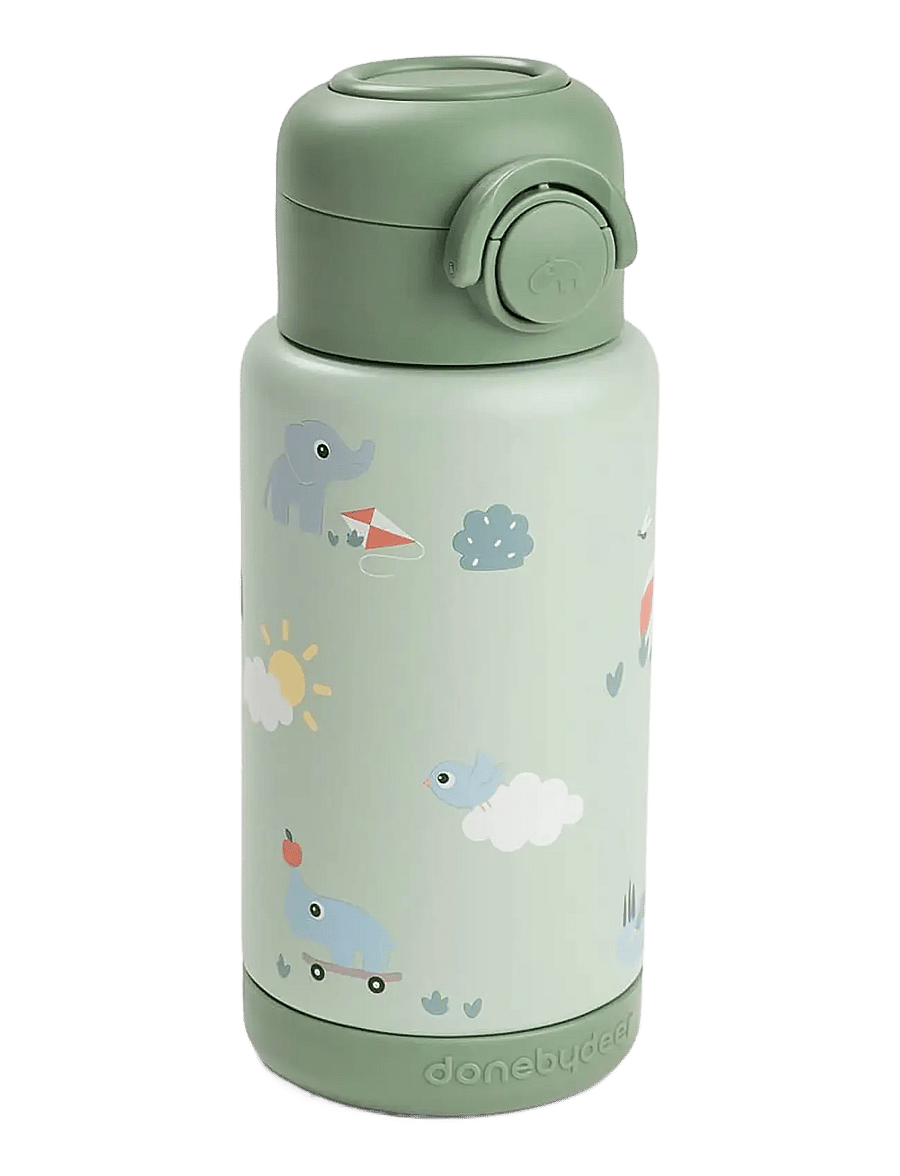 Done by Deer - Insulated straw bottle Playground Green 340 ml - joogitassid - green - 1