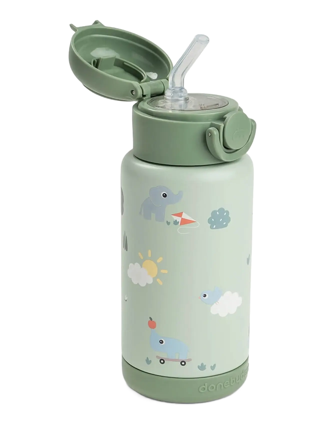 Done by Deer - Insulated straw bottle Playground Green 340 ml - tudkopper - green - 2
