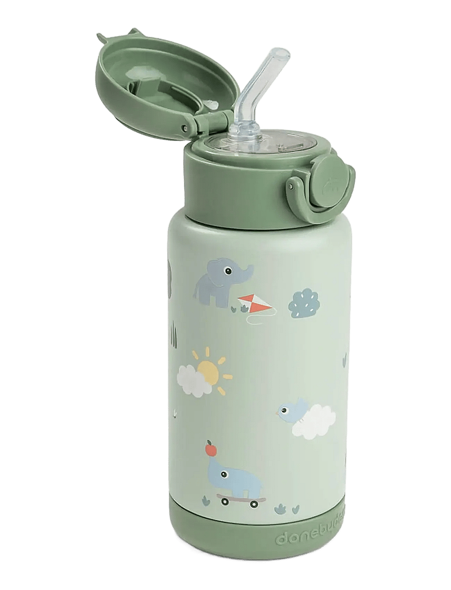 Done by Deer - Insulated straw bottle Playground Green 340 ml - joogitassid - green - 2