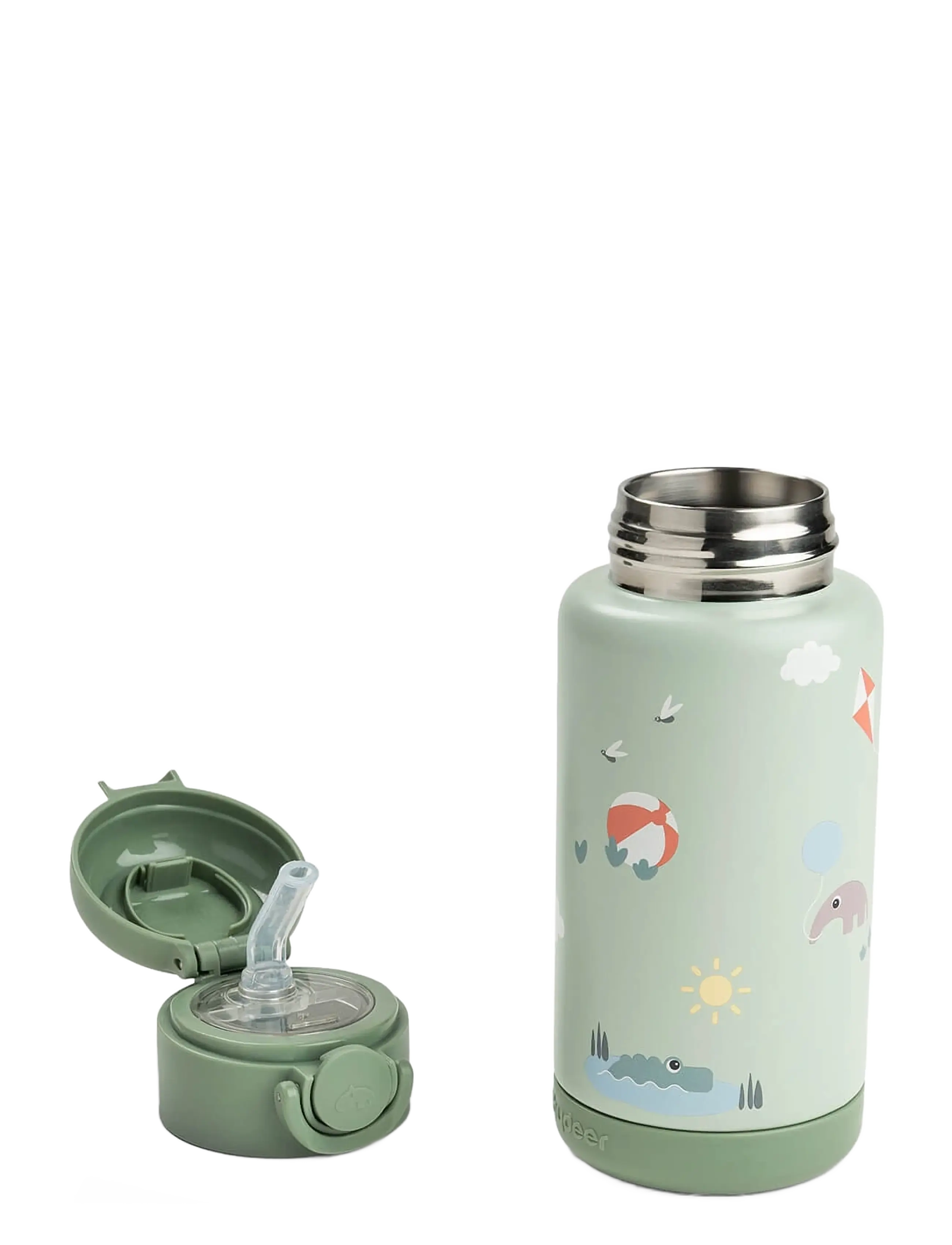 Done by Deer - Insulated straw bottle Playground Green 340 ml - tudkopper - green - 3