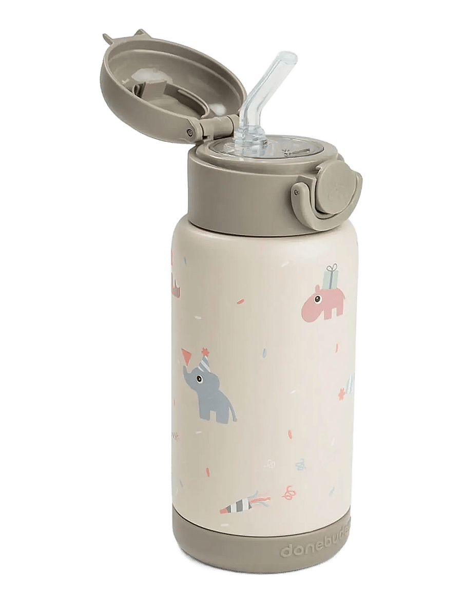Done by Deer - Insulated straw bottle Celebration Sand 340 ml - mazuļu krūzītes - sand - 2